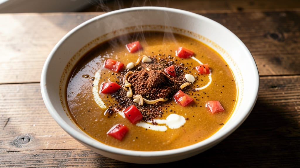 Sweet Potato and Chilli Soup Recipe: Smoky-Spiced Depth With Crispy Celery Crown
