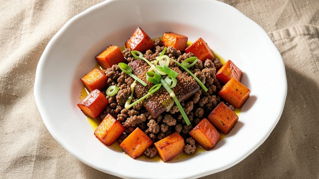 Baked Sweet Potato and Ground Beef Recipe: Smoky-Spiced One-Pan Meal