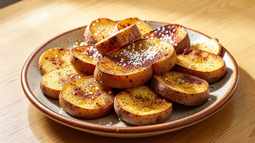 Air Fryer Blooming Sweet Potato Recipe: Celery Crown Crunch Over Nutty Spice Bliss