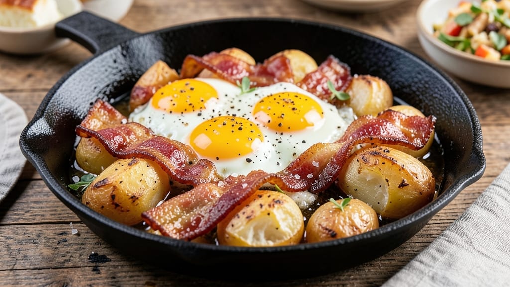 Bacon Egg Potato Skillet Recipe: Crispy Potatoes and Runny Yolk Magic
