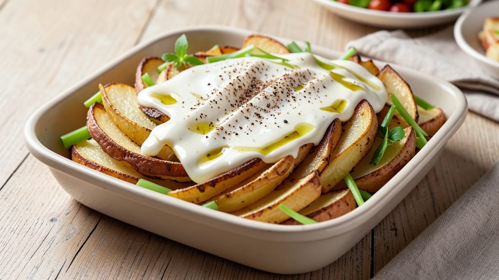 Accordian Potato Recipe: Crispy Celery Crown Over Nutmeg Cream Cheese Bliss