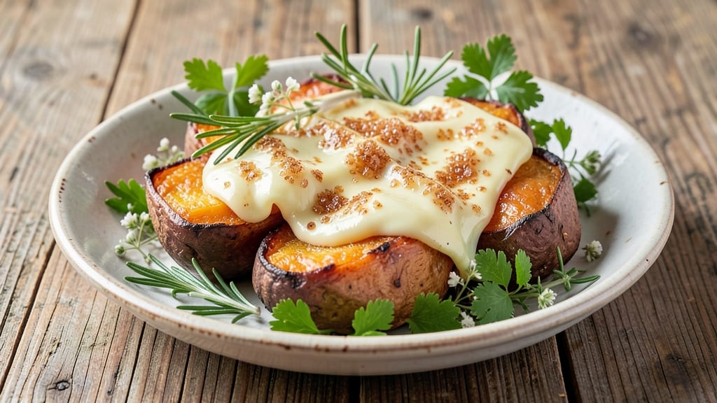 Trisha Yearwood's Sweet Potato Recipe: Candied Crunch Over Creamy Herb Swirl