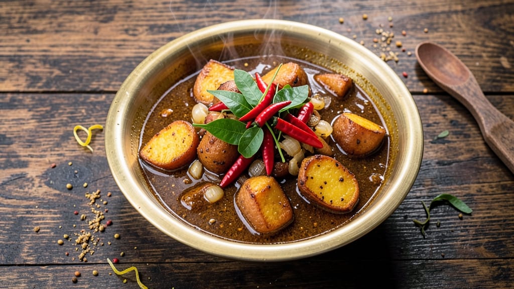Andhra Potato Curry Recipe: Tangy Tamarind and Mustard Seed Heat