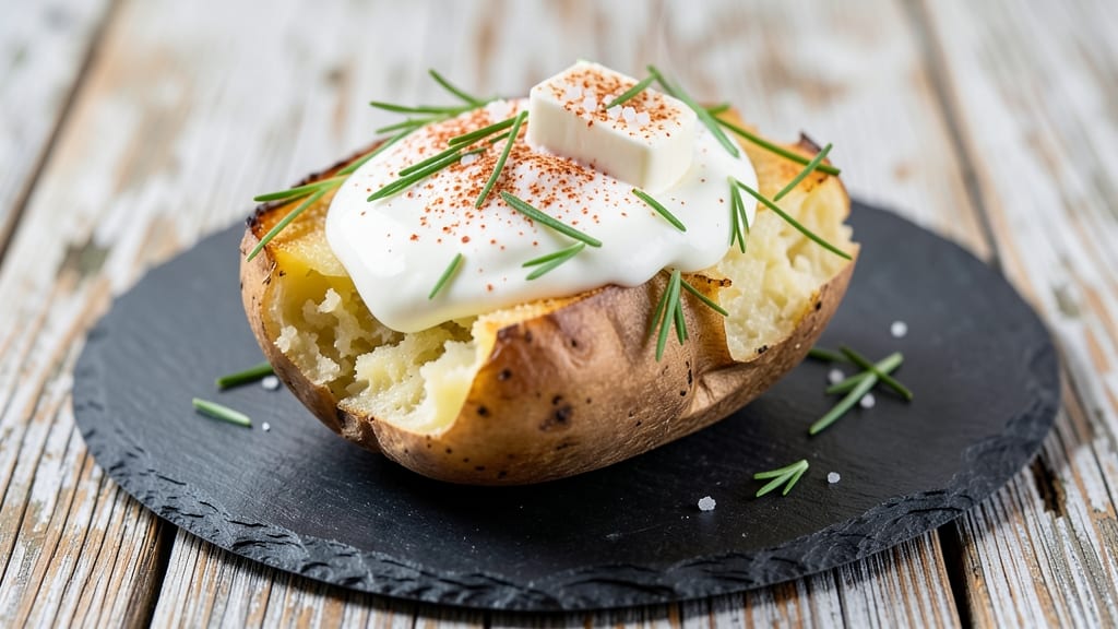 Twice Cooked Baked Potato Recipe: Smoky Crispy Crown Over Creamy Herb Bliss
