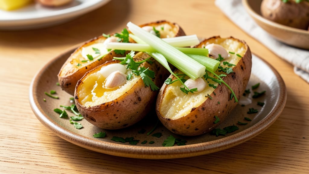 Baked Potato Recipe Microwave First: Herb-Infused Creaminess With Crispy Celery Crown