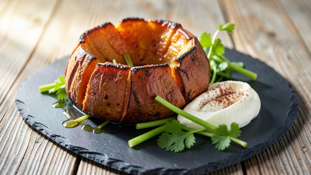 Sweet Potato High-Protein Recipe: Crispy Celery Crown Over Creamy Cottage Cheese Bliss