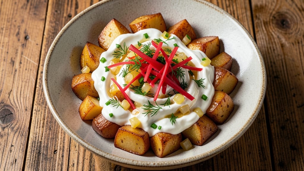10K Potato Salad Recipe: No-Mayo Creaminess With Crispy Celery Bites