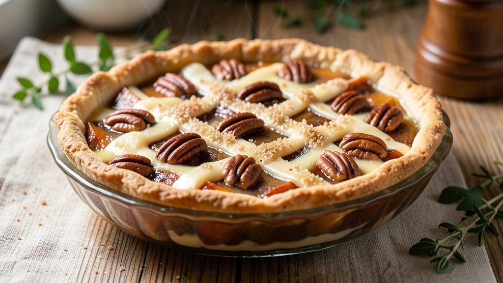 Sweet Potato Praline Pie Recipe: Nutty Caramel Crunch Over Creamy Spice Bliss