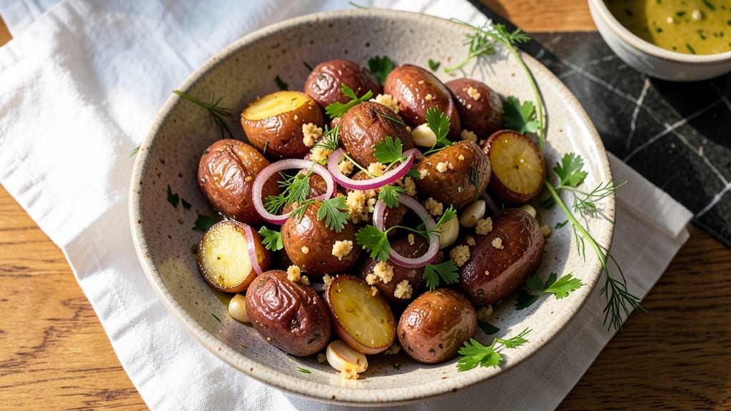 Baked Red Potato Salad Recipe: Warm, Fluffy Hearts With Herby Crunch Topping