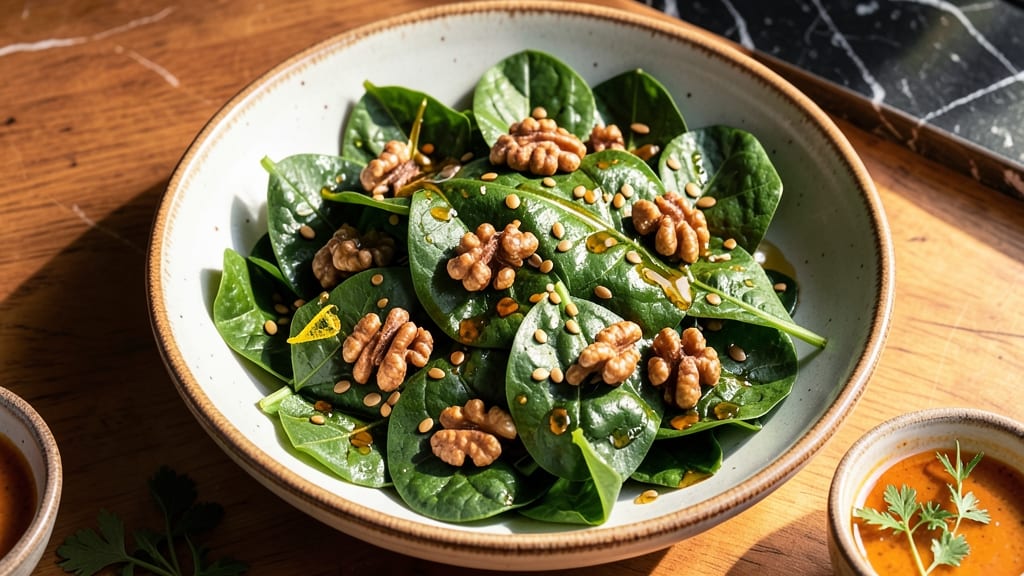 Sweet Potato Leaves Salad Recipe: Earthy Greens with Nutty Dressing Harmony