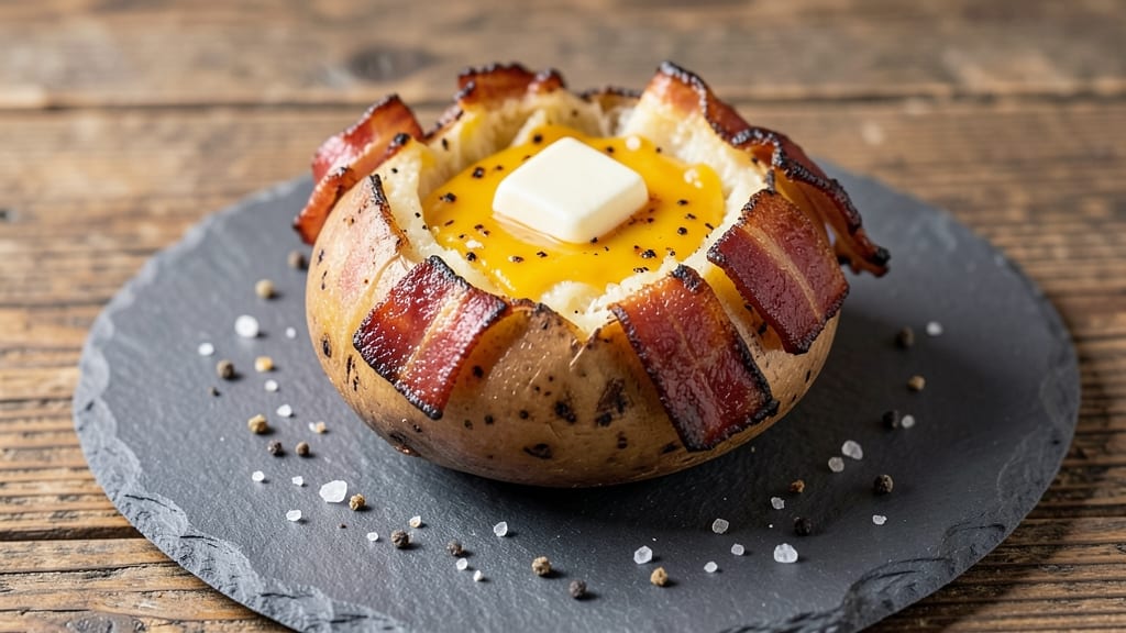 Bacon Wrapped Baked Potato Recipe: Smoky Crispy Edges and Melty Cheese Bliss