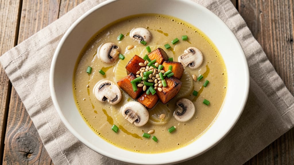 Sweet Potato Mushroom Soup Recipe: Earthy Depth With Creamy Velvety Swirls