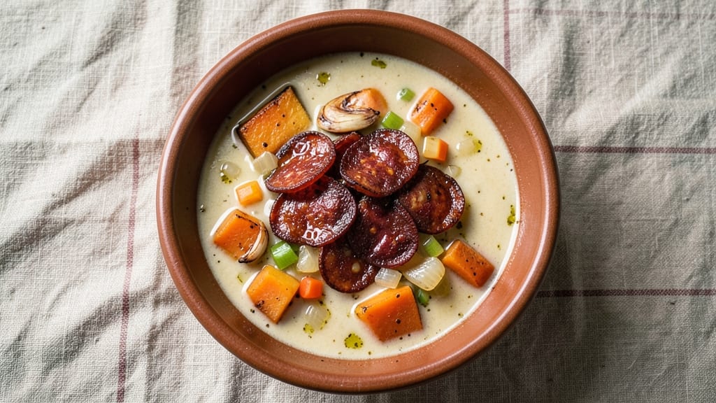 Sweet Potato and Chorizo Soup Recipe: Smoky Spice and Creamy Velvety Balance