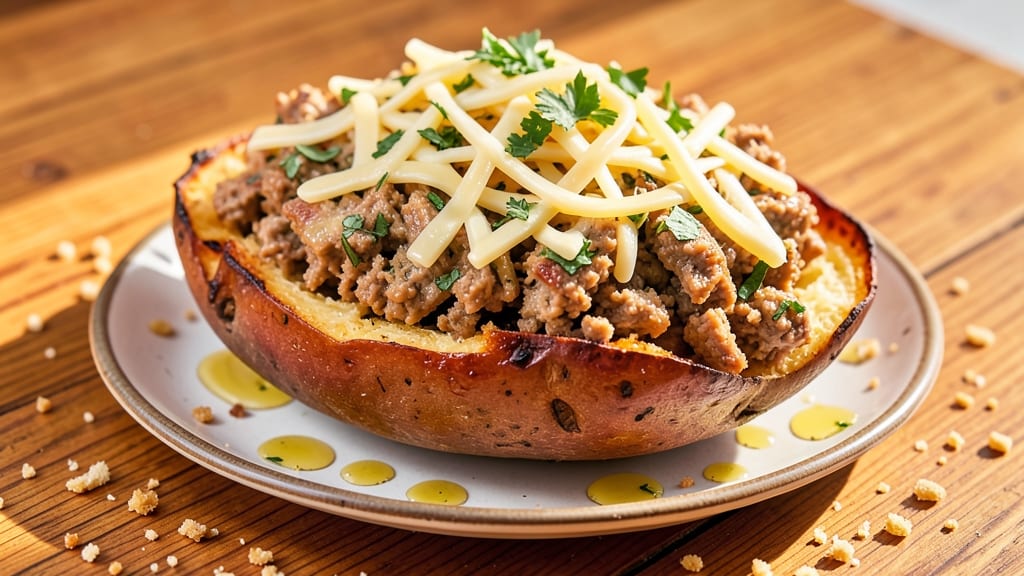Stuffed Sweet Potato Recipe with Ground Turkey: Savory Turkey and Herb-Stuffed Comfort