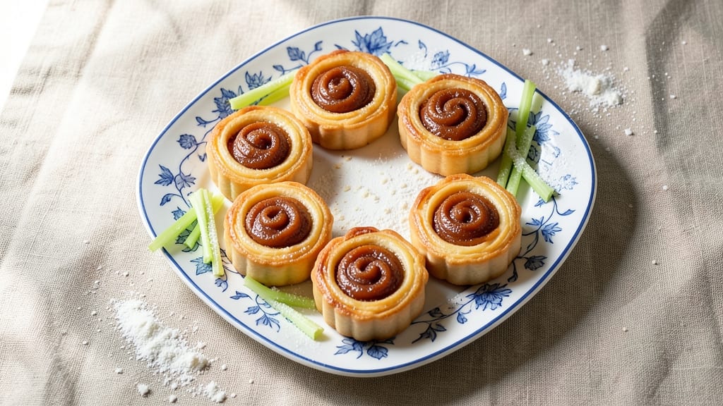 Sweet Potato Mooncake Recipe: Spiced Custard Hearts With Crispy Celery Crown