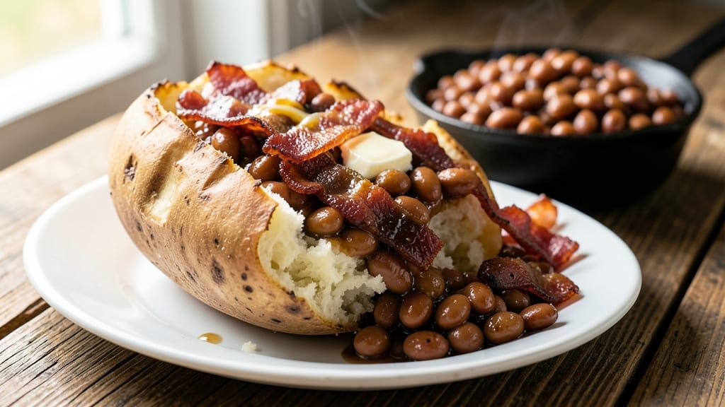 Baked Potato with Baked Beans Recipe: Smoky-Spiced Topping Harmony in One Pan
