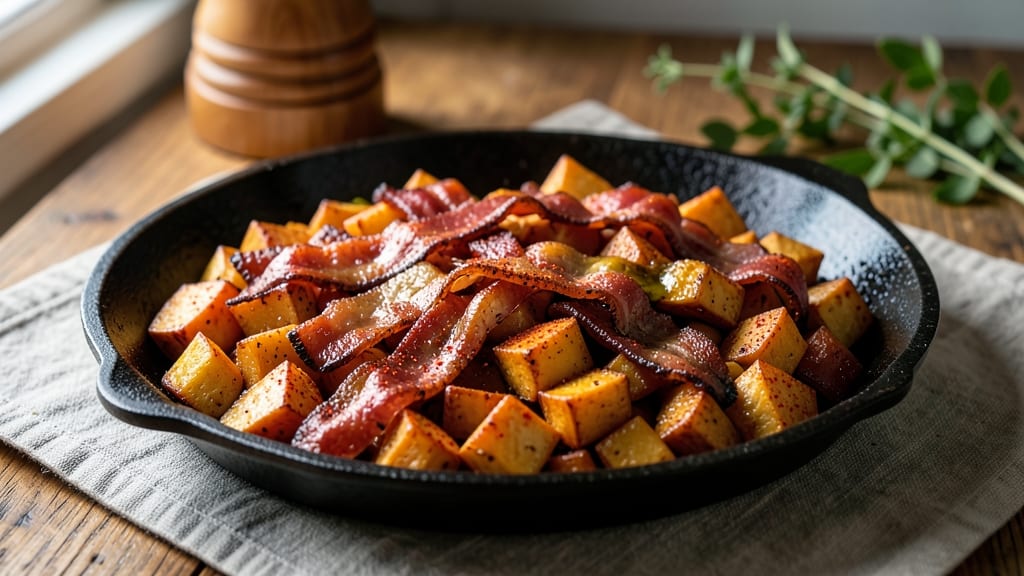 Sweet Potato and Bacon Hash Recipe: Smoky Crispy Bites in One Pan