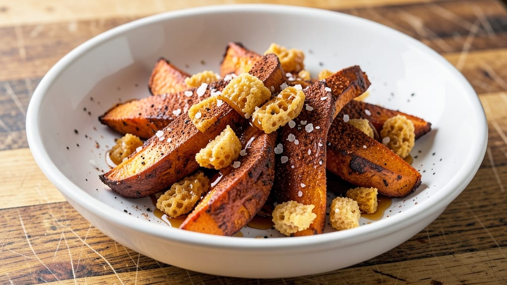 Southern Sweet Potato Crunch Recipe: Crispy Celery Crown Over Smoky Maple Cream