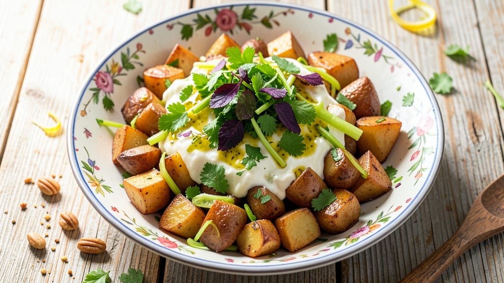 Arabic Potato Salad Recipe: Lemon-Herb Brightness With Crispy Celery Crown