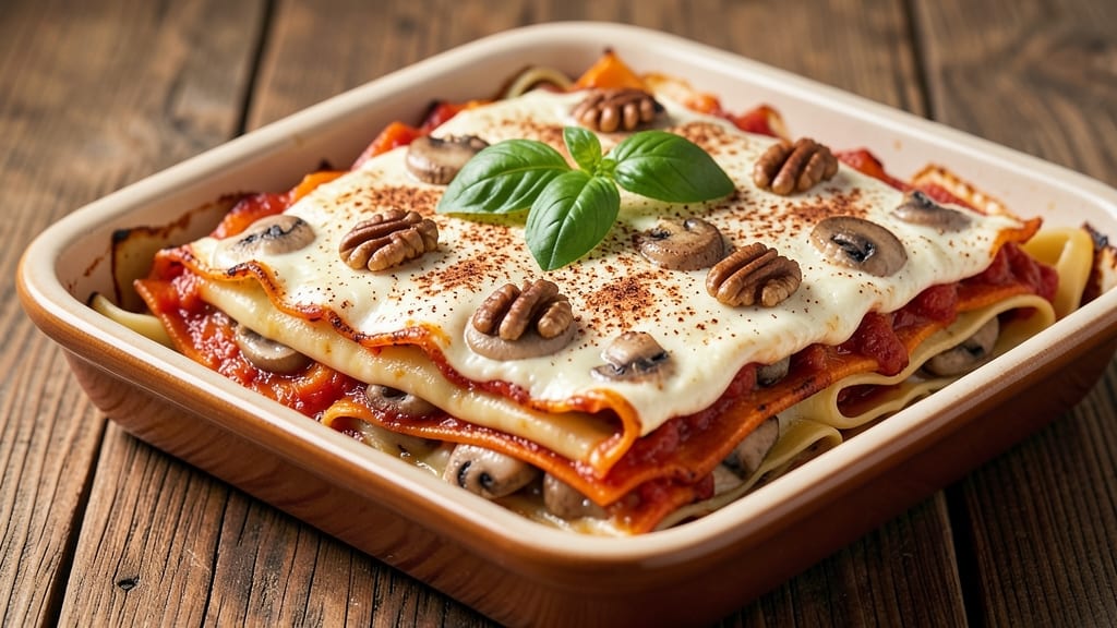 Vegan Sweet Potato Lasagna Recipe: Layers of Rich Mushroom and Creamy Cashew Cheese