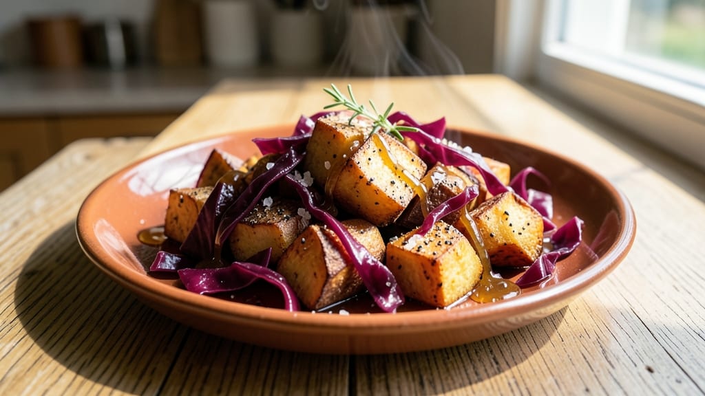 Sweet Potato And Red Cabbage Recipe: Spiced Roast with Crispy Edges and Tangy Bite