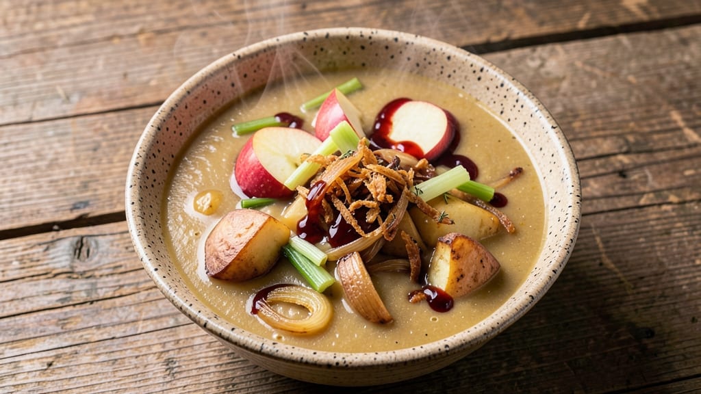 Apple Barn Loaded Potato Soup Recipe: Caramelized Onions and Crispy Bacon Topping
