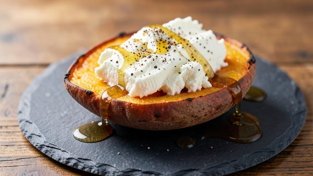 Sweet Potato Goat Cheese Honey Recipe: Caramelized Sweetness Meets Tangy Cream