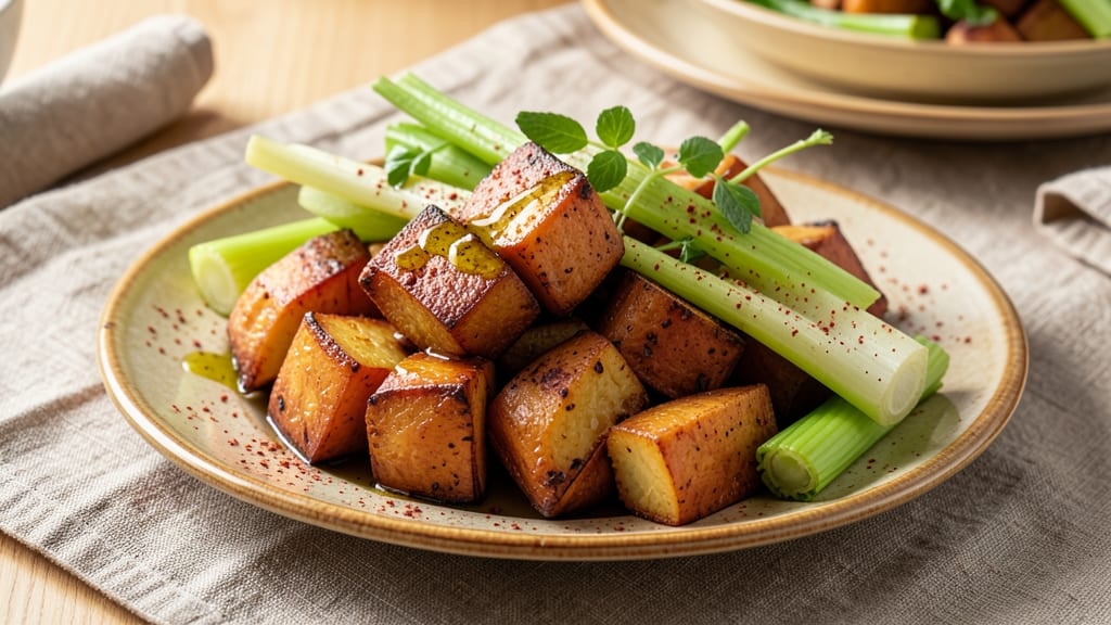 Sweet Potato and Celery Recipe: Smoky Roasted Trio With Charred Edges