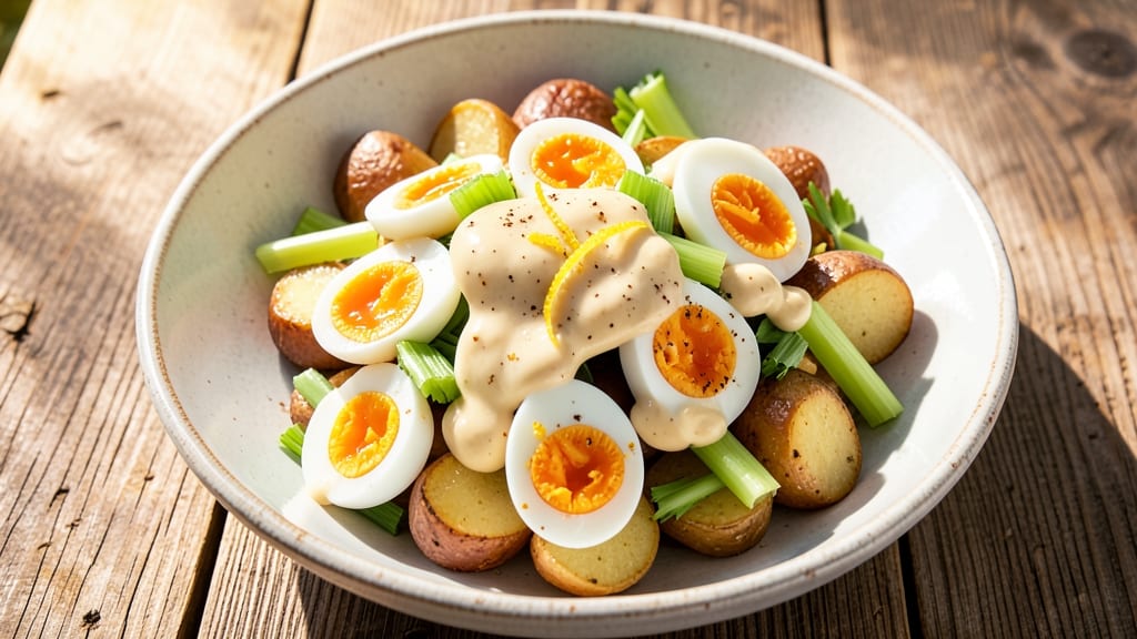 Aussie Potato Salad Recipe: Crunchy Celery and Mustard Magic