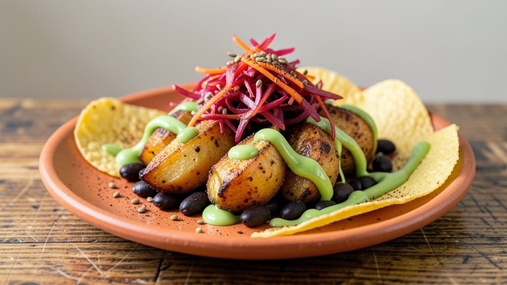 Vegan Potato Tacos Recipe: Crispy Shells Loaded With Zesty Avocado Crema