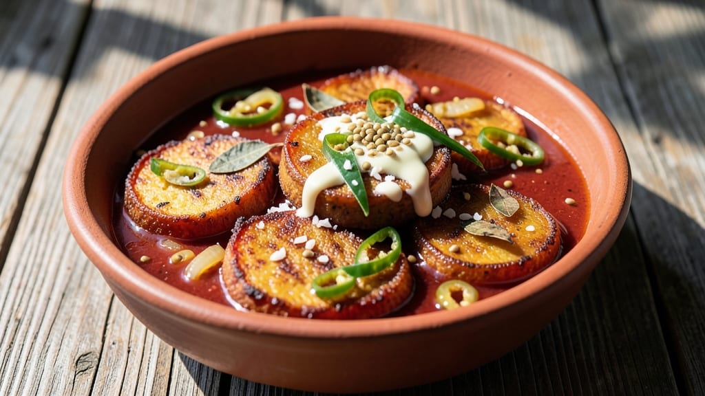 Sweet Potato South Indian Recipe: Crispy Celery Crown Over Tangy Coconut Bliss