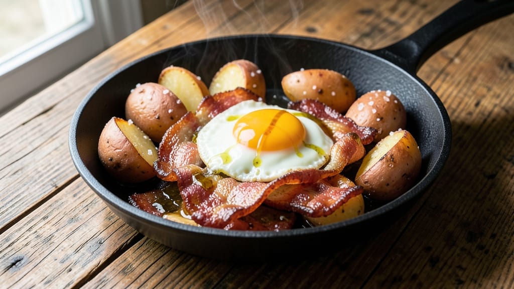 Bacon Egg Potato Recipe: Crispy Bacon Bites and Fluffy Spuds