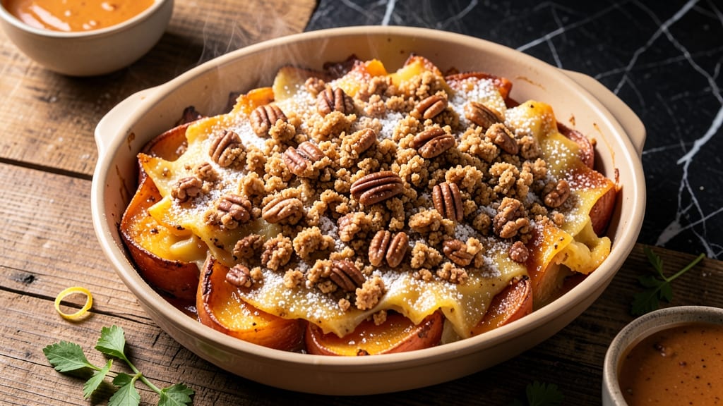 Sweet Potato Casserole Recipe With Crunchy Topping: Toasted Pecan and Brown Sugar Crunch Magic