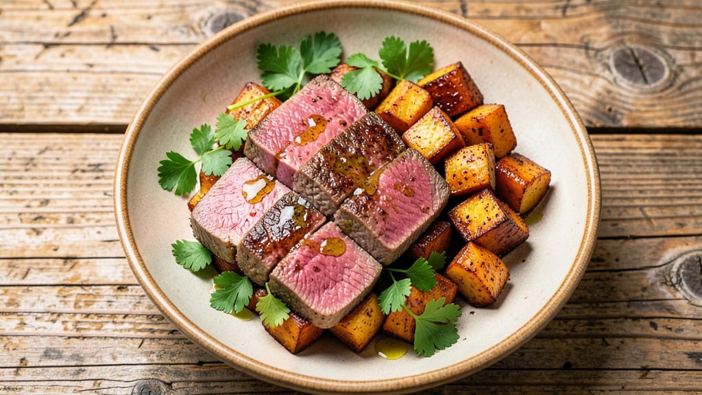 Tuna Steak and Sweet Potato Recipe: Pan-Seared Protein With Caramelized Roots