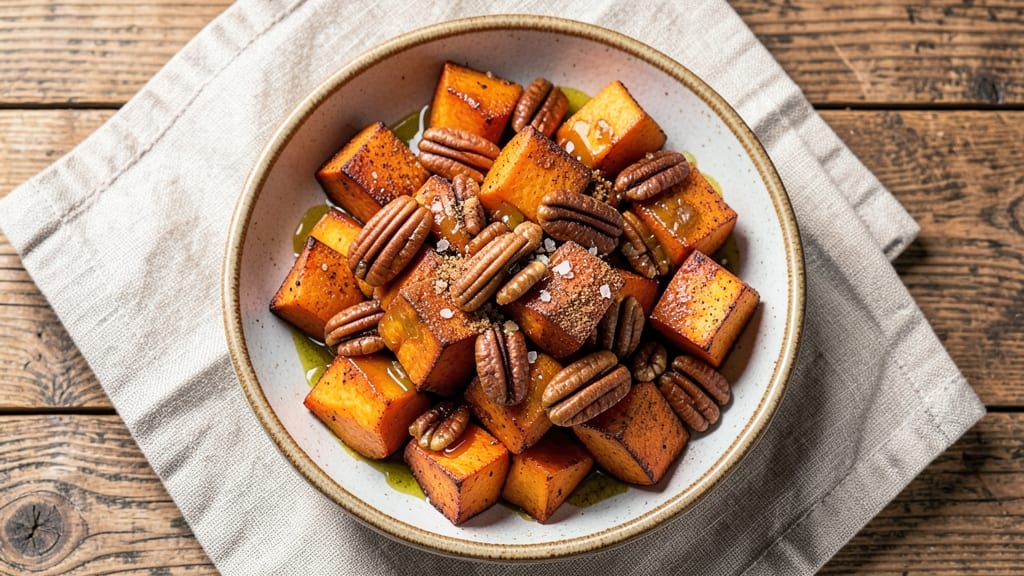 Sweet Potato with Nuts Recipe: Toasted Pecans and Warm Cinnamon Crunch